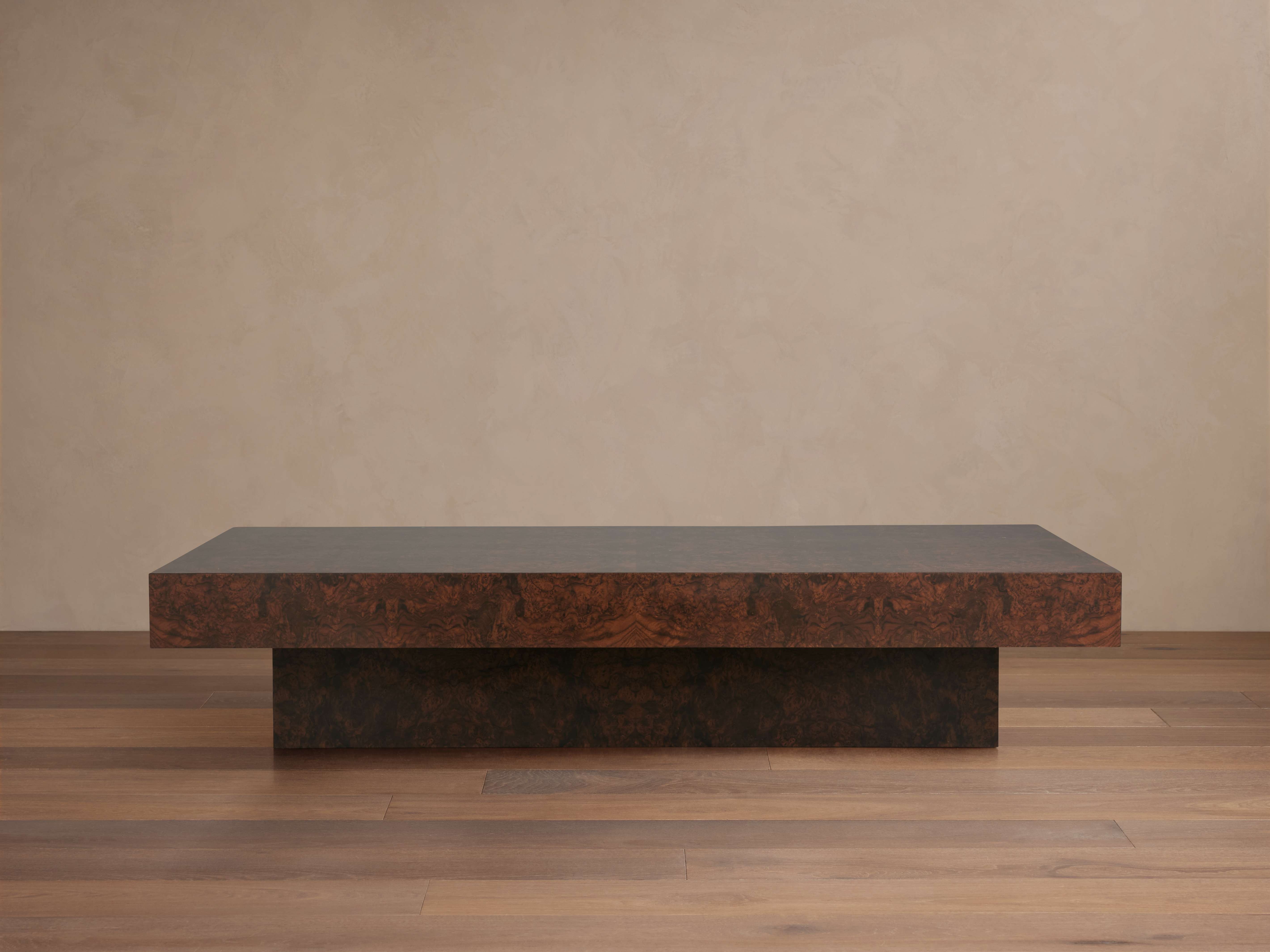 Cinzia Burl Coffee Table in Wood Natural  64"/Tall - Image 0