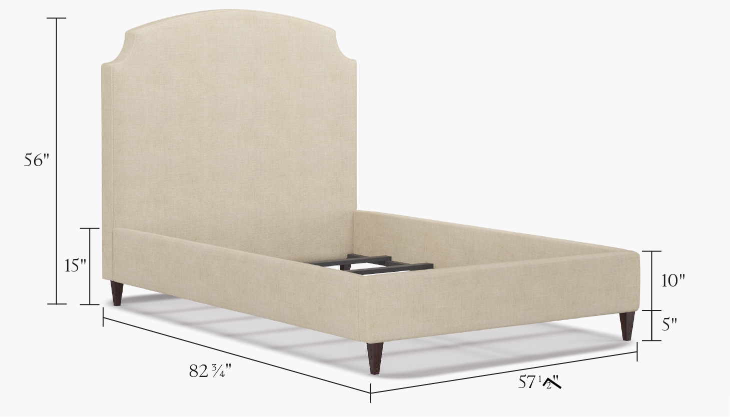 Cove Bed, Red Delphine, Natural Square Tapered Leg, Full - Image 2