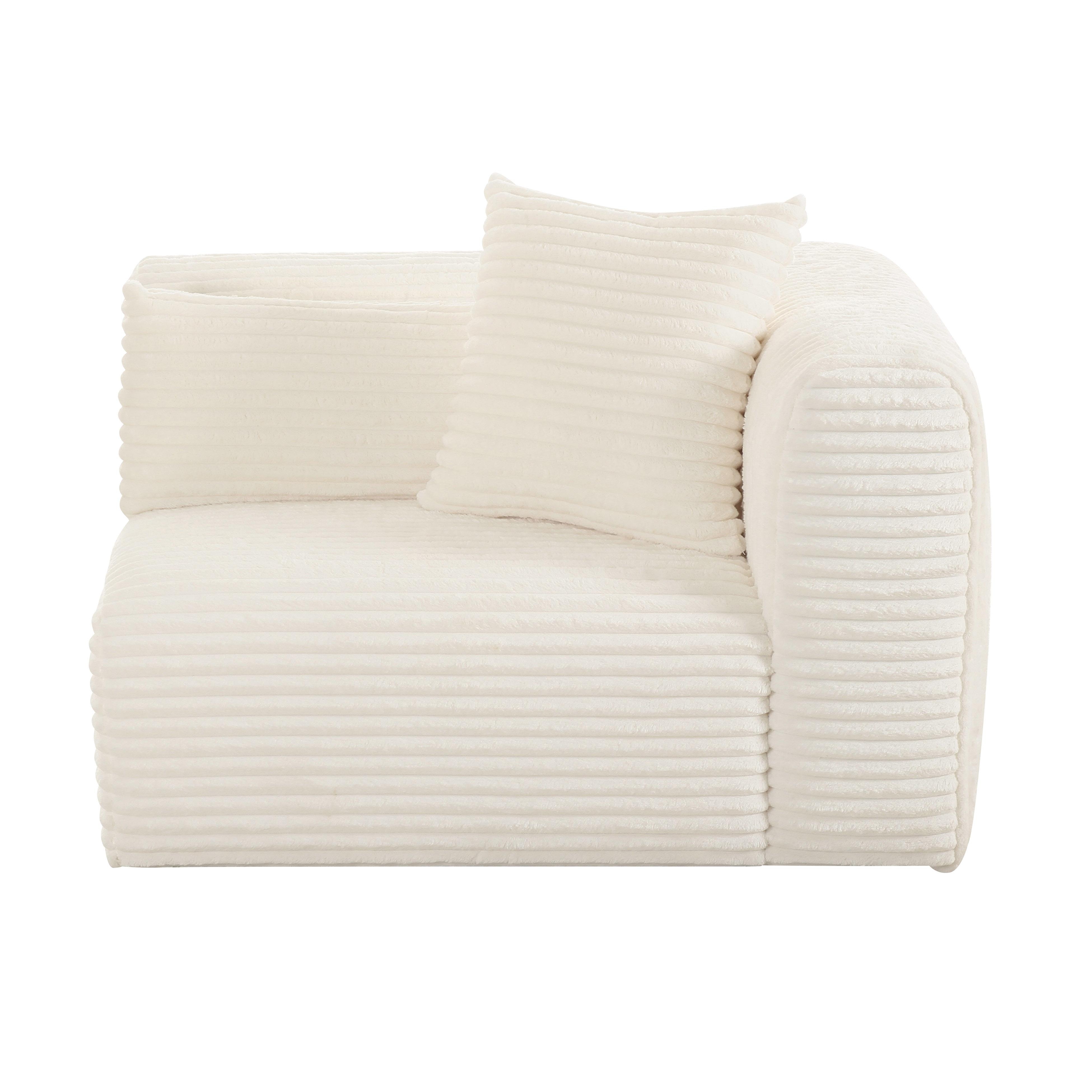 Tarra Fluffy Oversized Cream Corduroy Modular RAF Corner Chair - Image 1