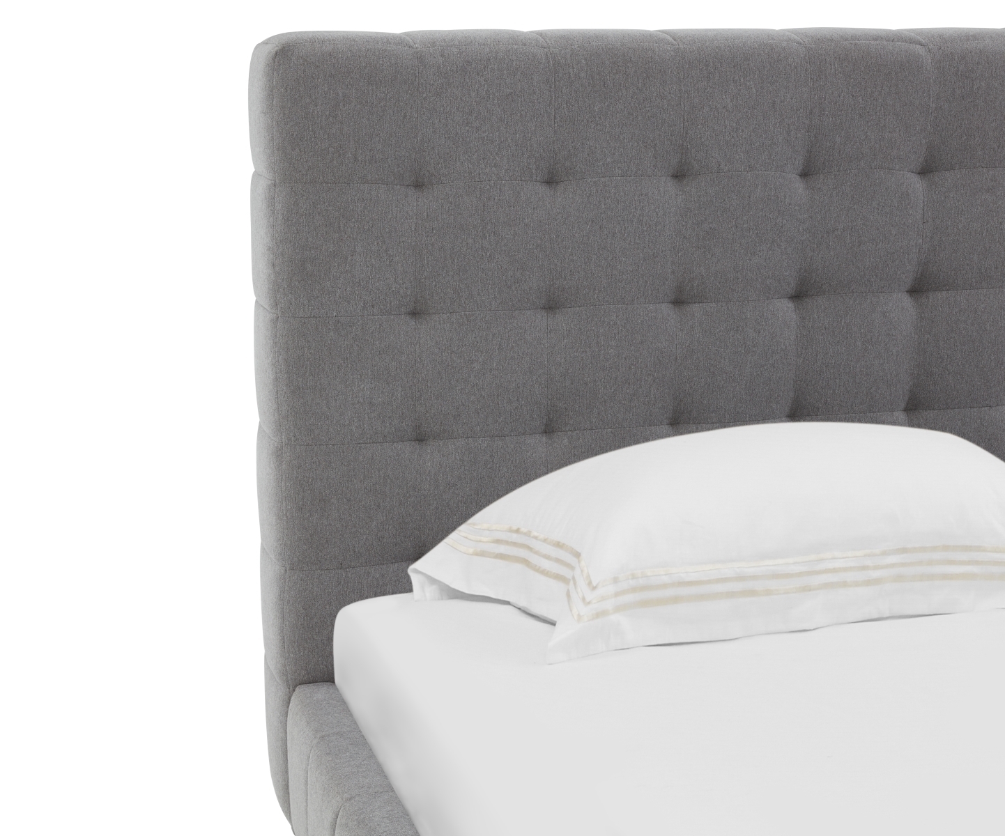 Vivaldi Tufted Linen Bed - Grey/Black - Image 2