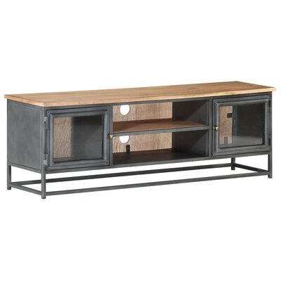 17 Stories TV Cabinet Gray 47.2"X11.8"X15.7" Solid Acacia Wood And Steel - Image 0
