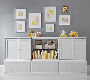 Cameron 1 Bookrack, 2 Cubby, & 3 Drawer Base Set, Simply White, In-Home Delivery - Image 2