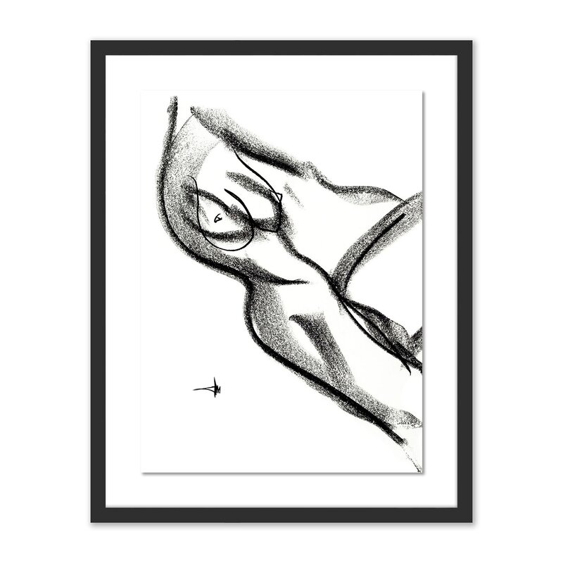 Four Hands Art Studio Nude 13 by Johan Gert Manschot - Picture Frame Drawing Print - Image 0
