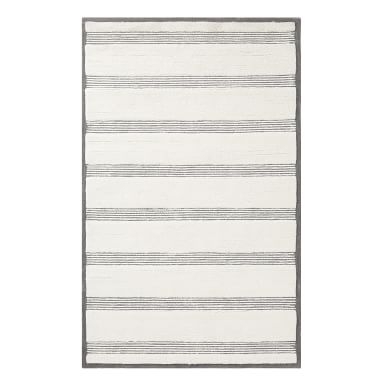 Stripe Rug, 5'x8', Gray/Navy - Image 3