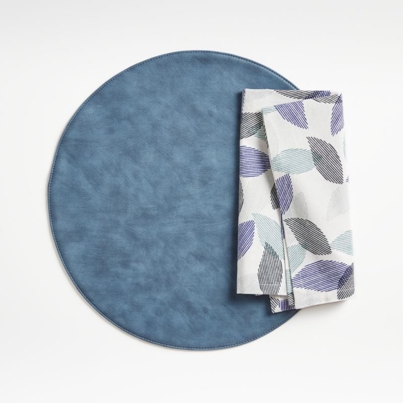 Maxwell Round Blue Easy-Clean Placemat - Image 2