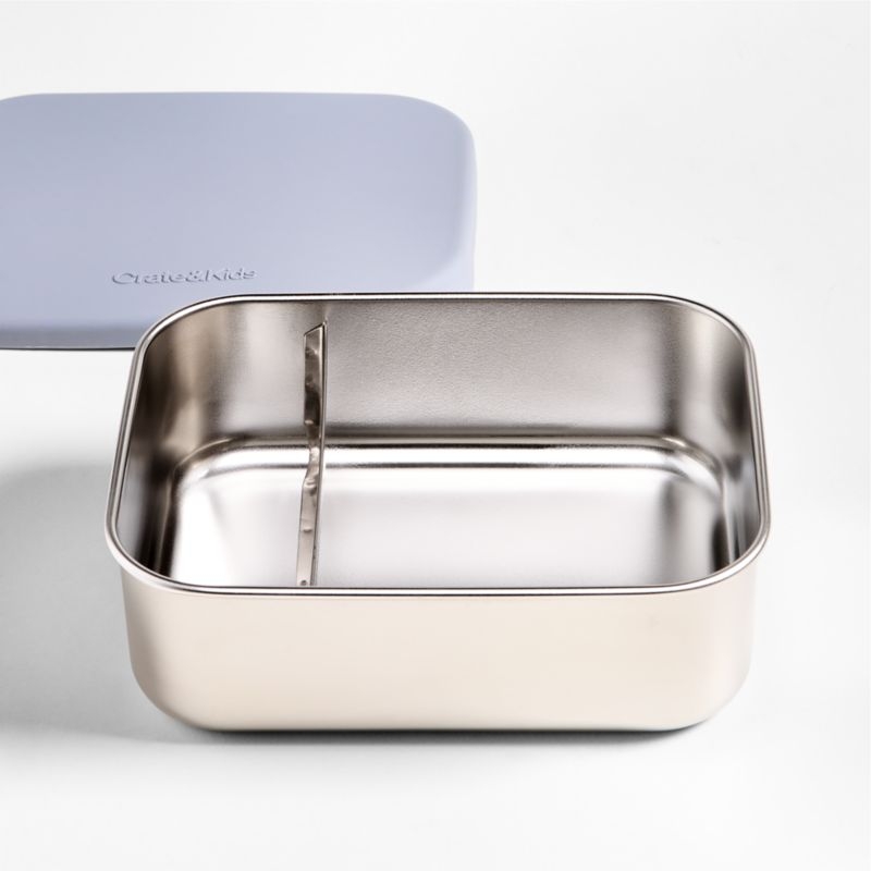 Blue Stainless Steel Dual Compartment Lunch Container - Image 2