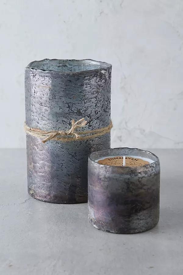 Textured Glass Candle, Tobacco Bark - Image 0