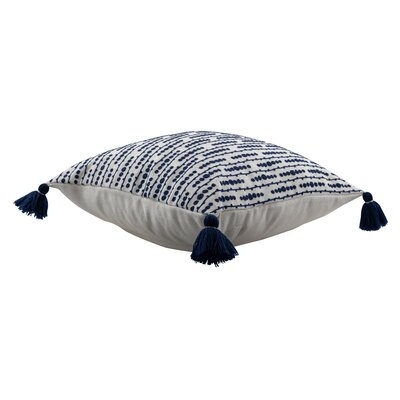 Malta Outdoor Pillow, 17" Sq. With Tassels - Image 1