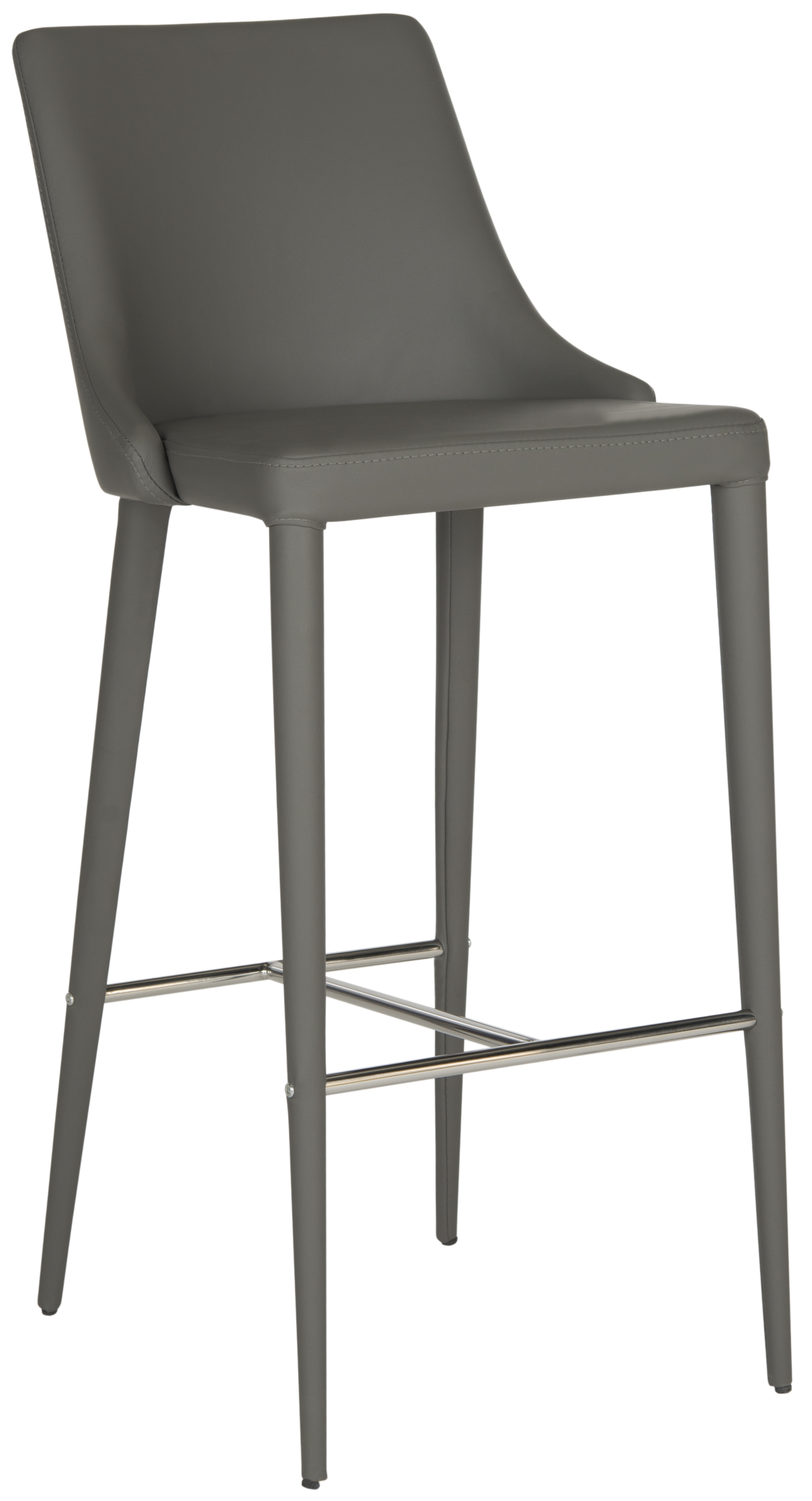 Summerset Bar Stool - Grey/Chrome - Safavieh - Image 1