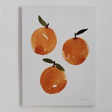 Watercolor Oranges Canvas Wood Wall Hanging, 12"x16" - Image 2