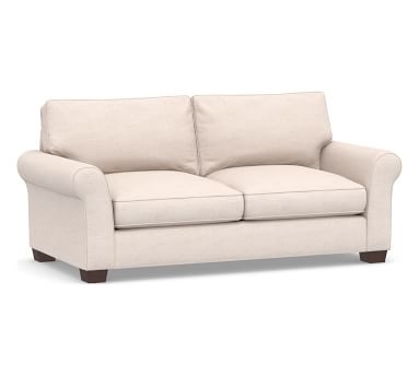 PB Comfort Roll Arm Upholstered Grand Sofa 93", Box Edge Down Blend Wrapped Cushions, Performance Heathered Basketweave Navy - Image 2