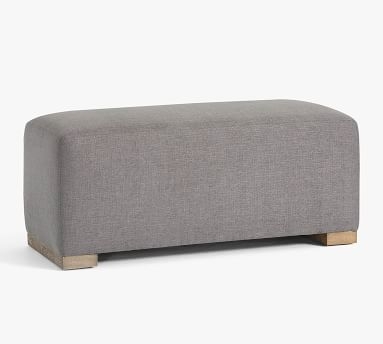 Universal Upholstered Dining Bench, Gray Wash Frame, Heathered Twill Stone - Image 3