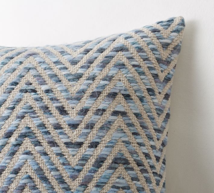 Ayden Textured Pillow Cover, 18" x 18", Blue - Image 1