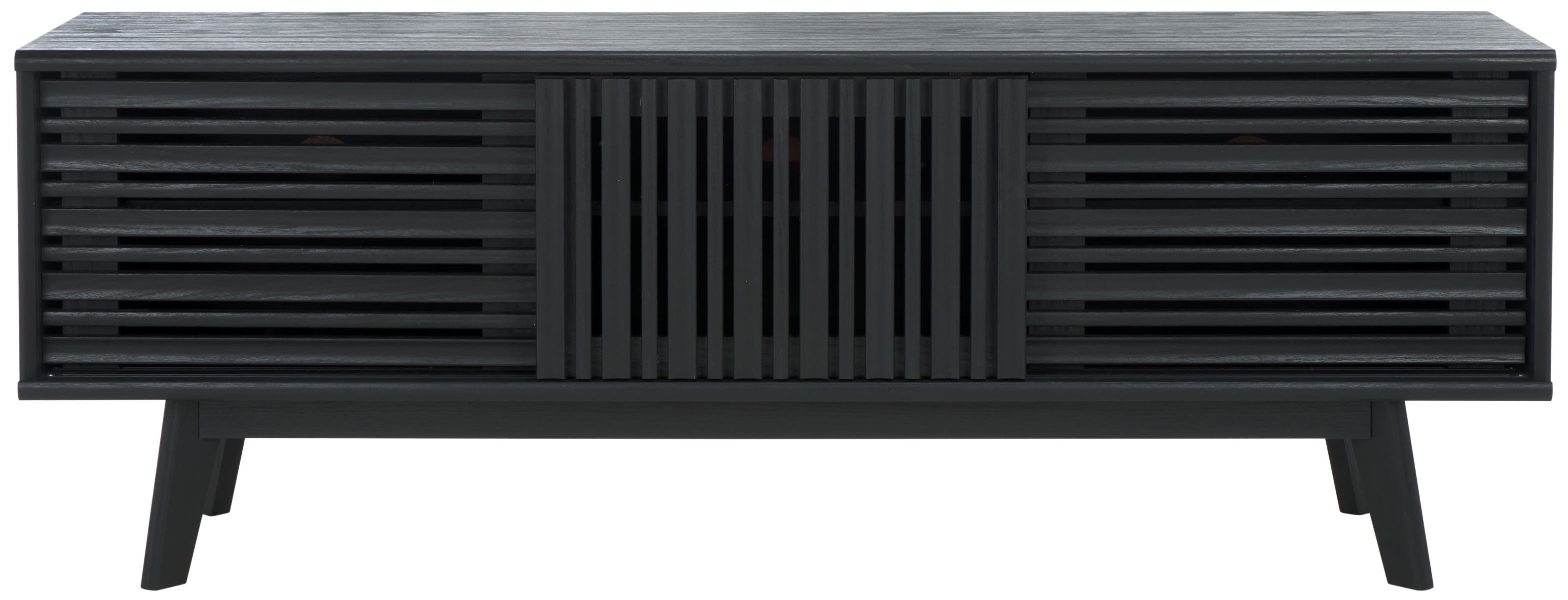 Esma 3 Door Media Stand - Black - Safavieh - Image 0