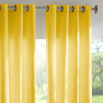 Outdoor Grommet Solid Cast Curtain, Sunbrella(R) Cast, Citrus, 48"x84" - Image 2