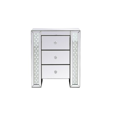 Raiden 22 Inch LED Mirrored End Table - Image 0