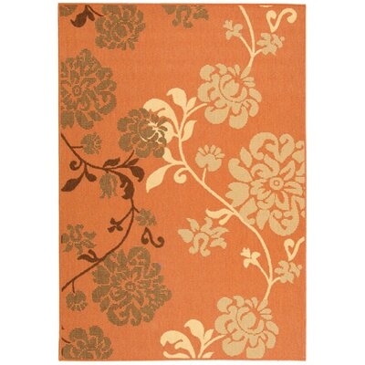 Herefordshire Floral Natural/Brown Indoor/Outdoor Area Rug - Image 0