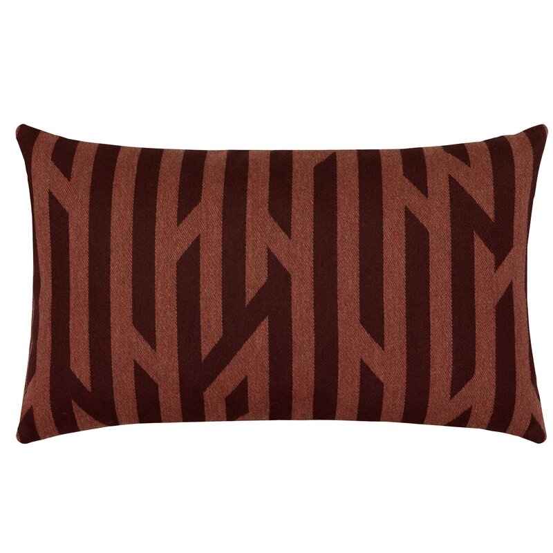 Elaine Smith Zest Tang Sunbrella Indoor / Outdoor Geometric Lumbar Pillow Color: Red - Image 0