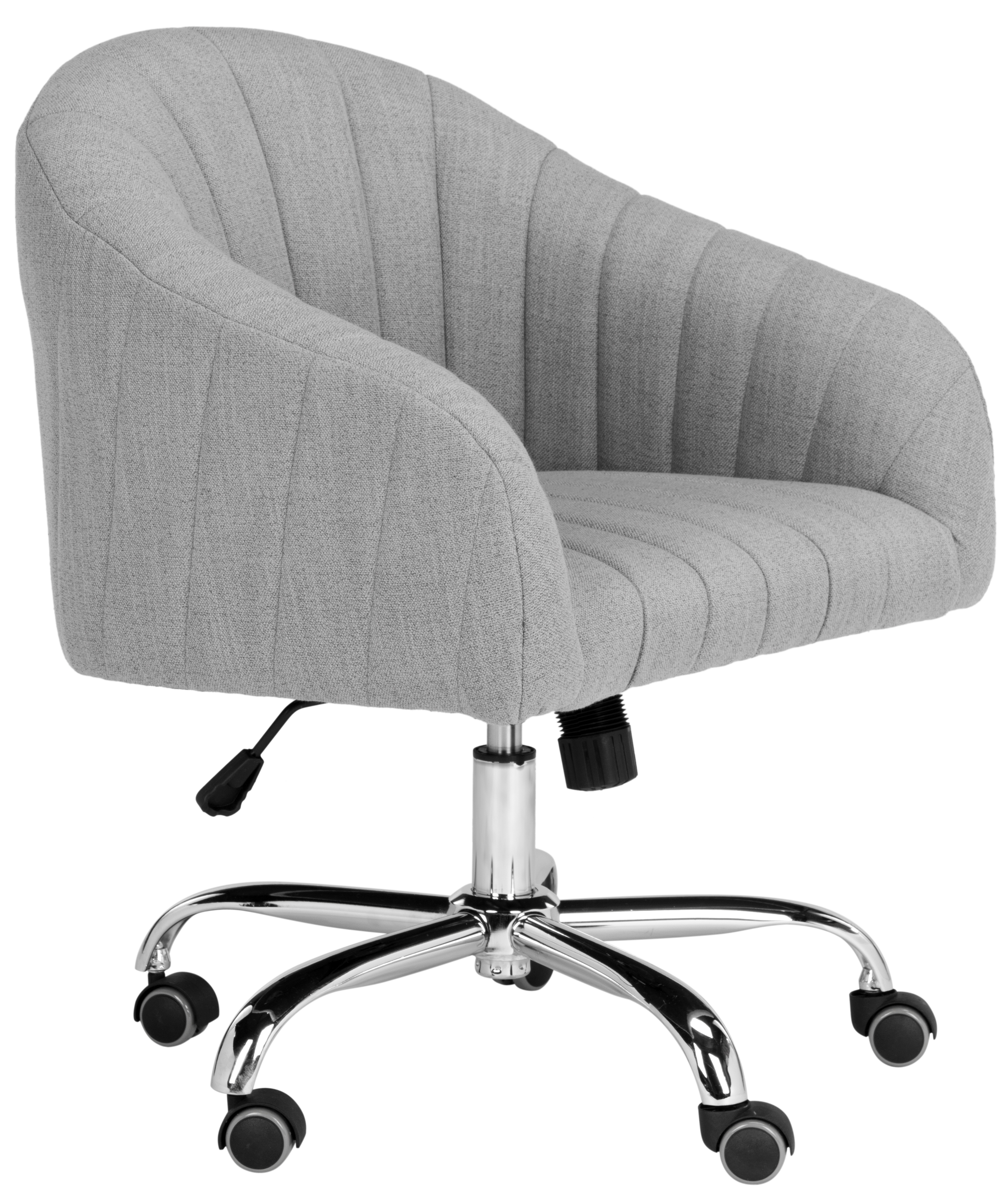 Themis Linen Chrome Leg Swivel Office Chair - Grey/Chrome - Arlo Home - Image 1