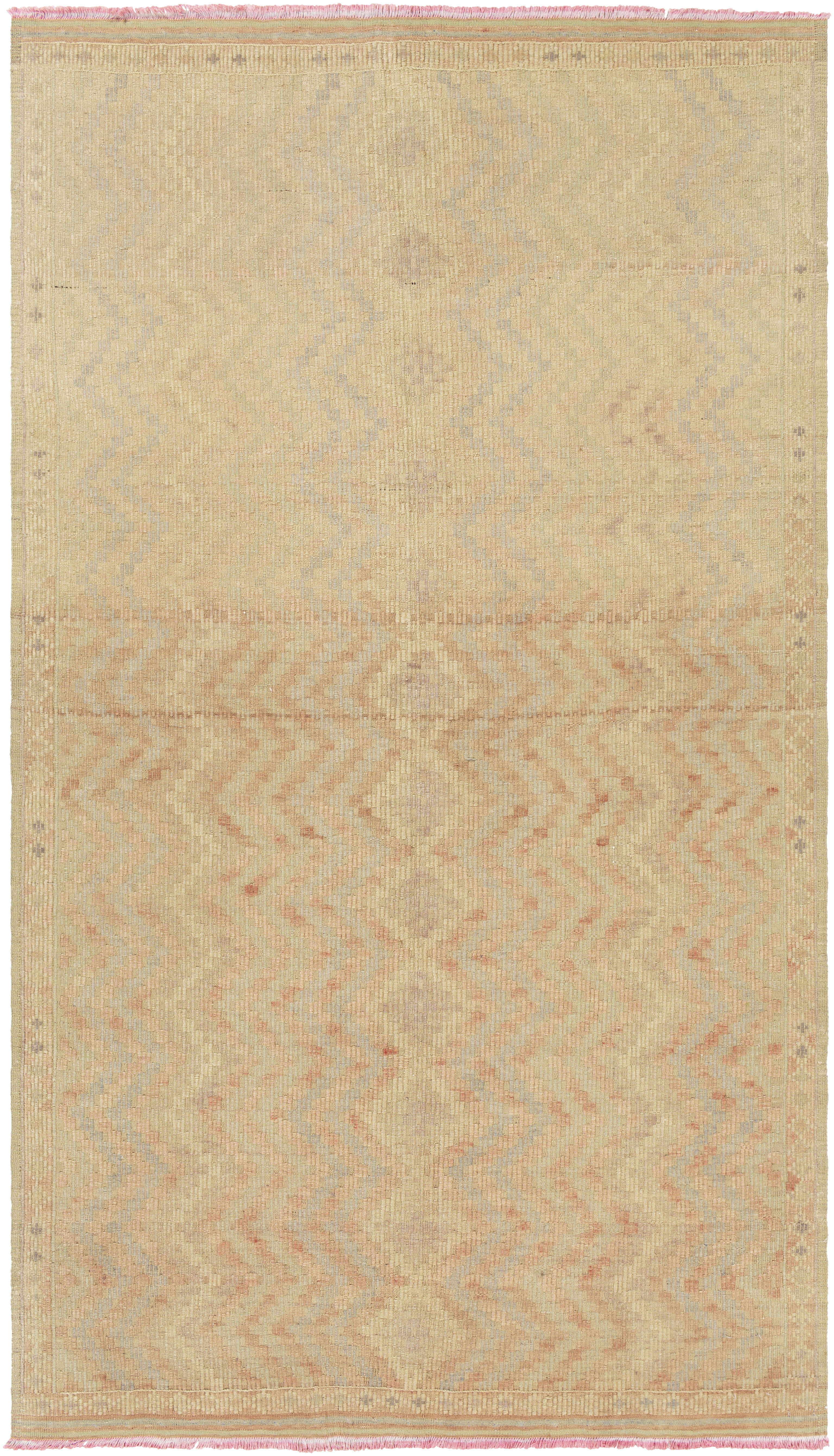 Antique One of a Kind Beige Indoor 4'11" x 8'6" Handmade Rug - Image 0