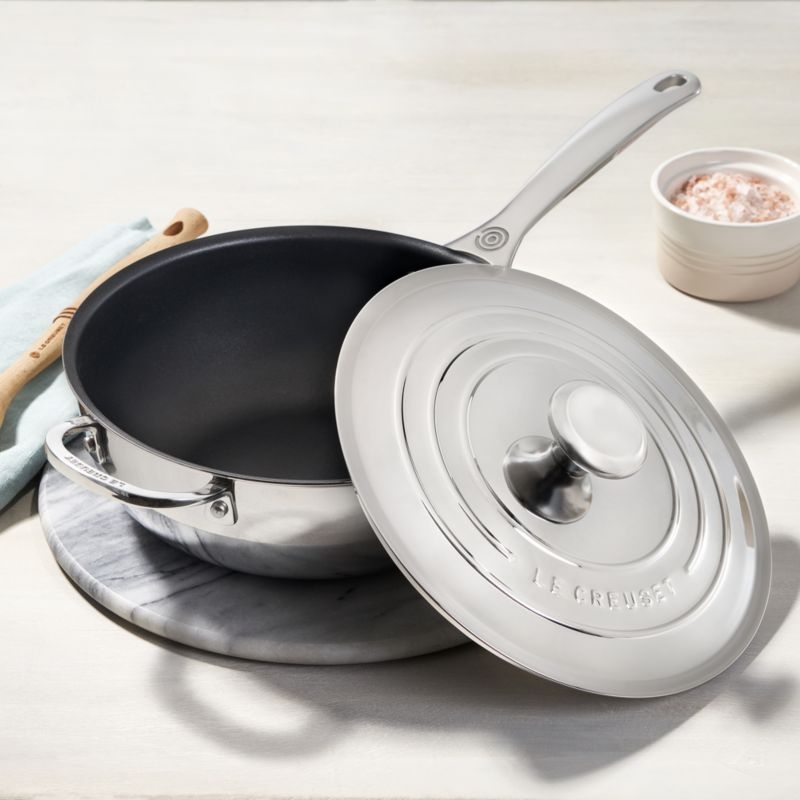 Le Creuset ® Signature 3.5-Qt. Stainless Steel Non-Stick Saucier Pan - Image 1