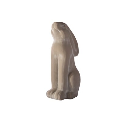 Terracotta Sitting Rabbit In Head Face Up Position LG Shiny Finish Gray - Image 0