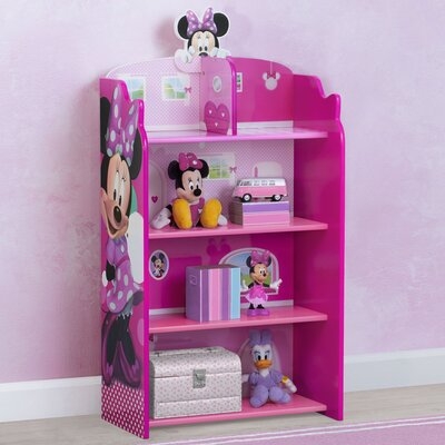 Disney Minnie Mouse Wooden Playhouse 4-Shelf Bookcase For Kids By Delta Children - Image 0