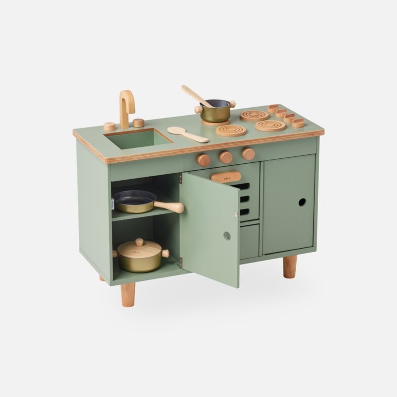 Lalo Sage Green Montessori Kids Play Kitchen - Image 5