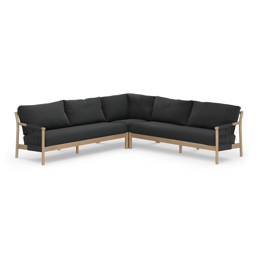 Rosa 110" Outdoor Sectional Set - Dravite Black - Image 2