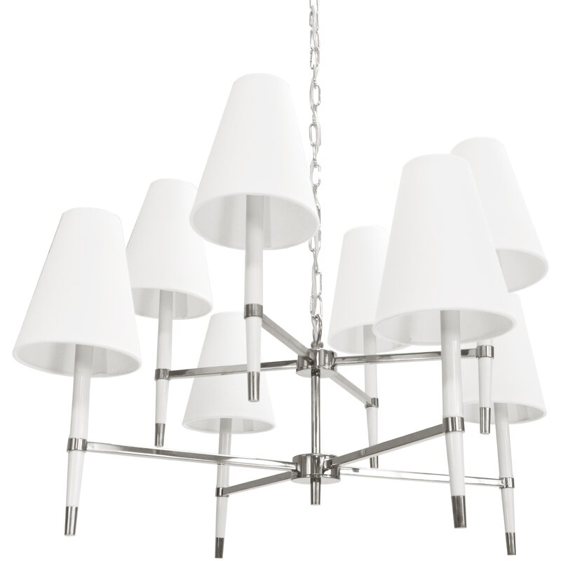 Worlds Away Hines 8 - Light Shaded Classic/Traditional Chandelier - Image 0