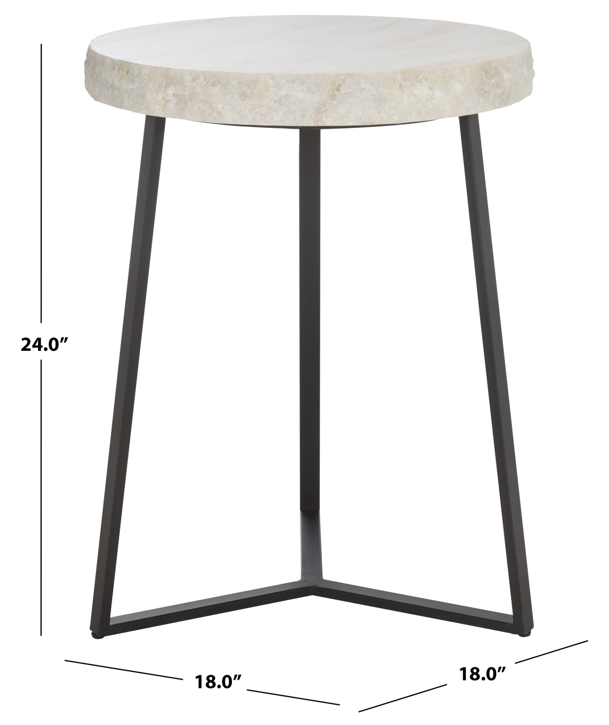 Elenore Marble Side Table - Cream / Black - Safavieh - Image 6