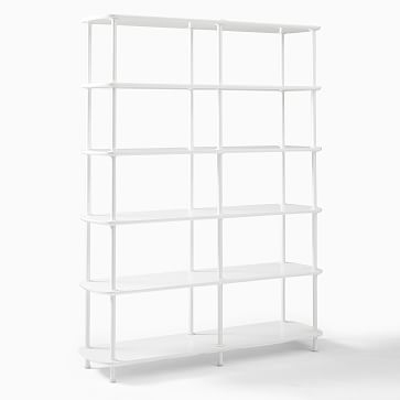 Wood Shelf Unit, Double, Metal &amp; White - Image 2