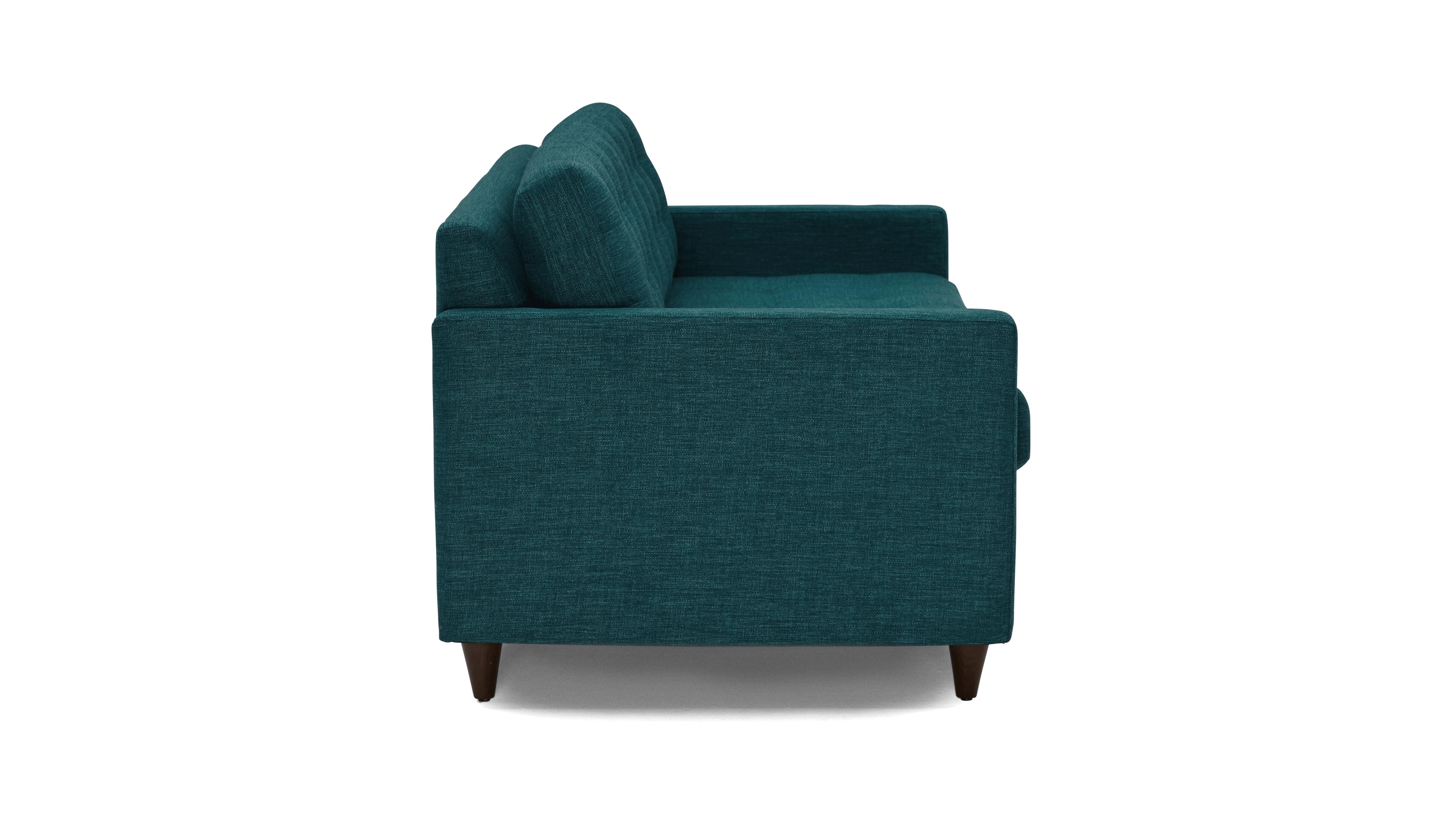 Blue Eliot Mid Century Modern Sleeper Sofa - Key Largo Zenith Teal - Mocha - Foam - Image 2