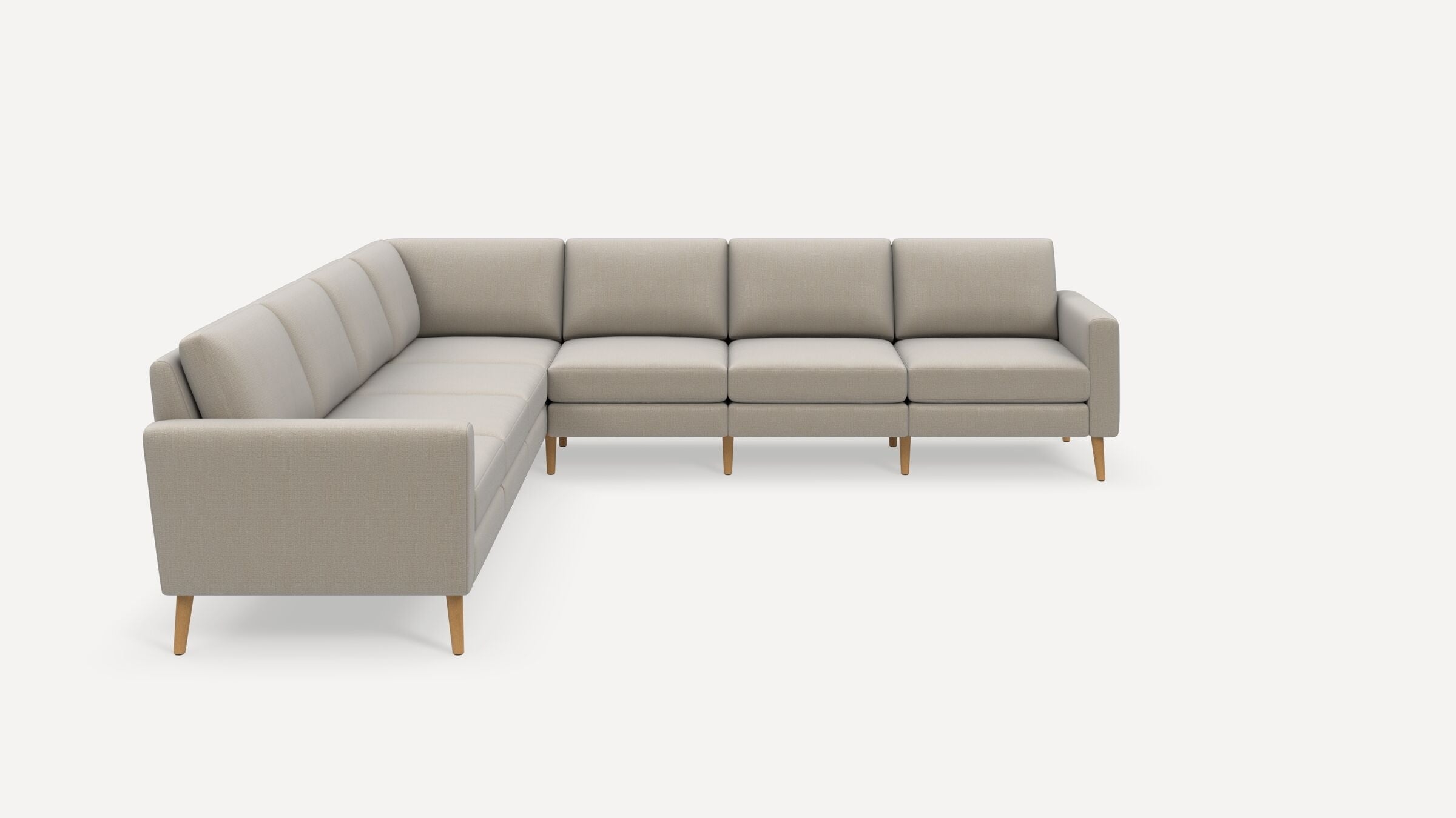 Nomad 7-Seat Corner Sectional - Georgia Clay - Performance Chenille / Oak - Wood / Block - Image 0