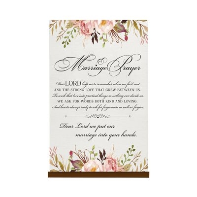 Hanging Wedding Signs For Ceremony And Reception 8X12 With Base - Marriage Prayer - Image 0