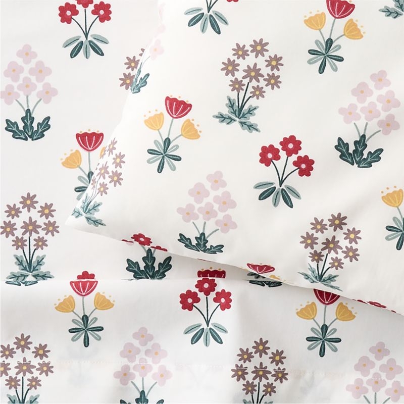 Stay Cool Nordic Bloom 100% Organic Cotton Toddler Sheet Set - Image 3
