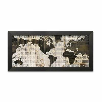 WAD-16431-P Crate World Map Neutral by Sue Schlabach - Picture Frame Graphic Art - Image 0