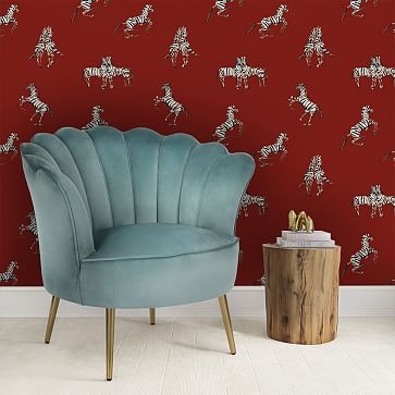 Zebras Wallpaper, Love Red, 28 sq ft - Image 3