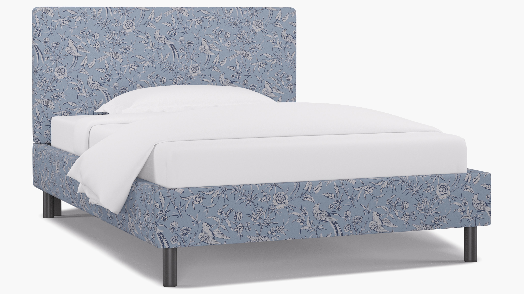 Tailored Platform Bed, Blue Aviary, Full - Image 1