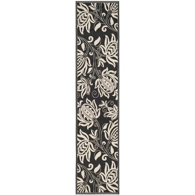 Herefordshire Floral Black/Tan Indoor / Outdoor Area Rug - Image 0