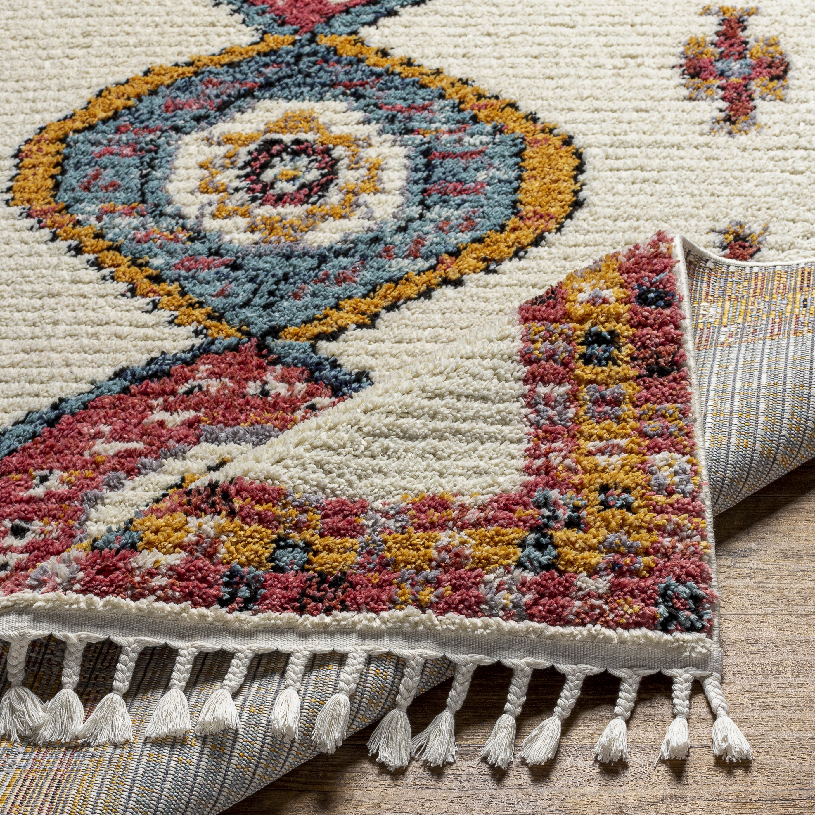 Casablanca Shag Red Indoor 9'2" x 12' Machine Woven Rug - Image 4