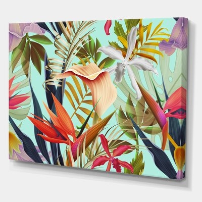 Tropical Vintage Flowers II - Tropical Canvas Wall Art Print-FDP36996 - Image 0