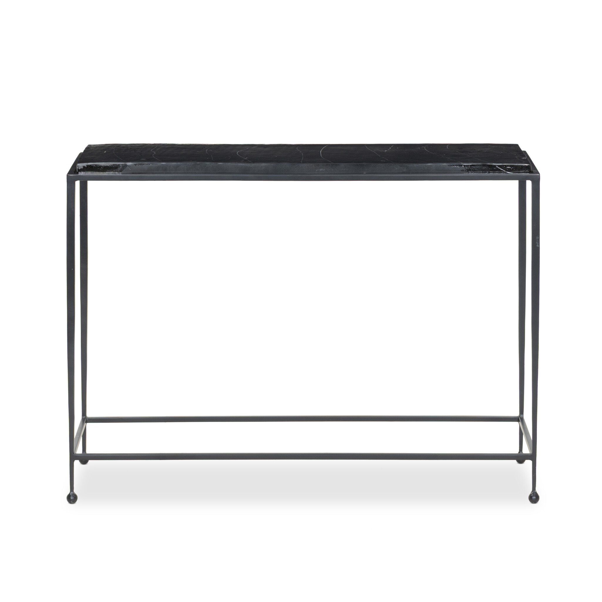 Dalston Cast Glass Console Table - Smoked Black Cast Glass - Image 0