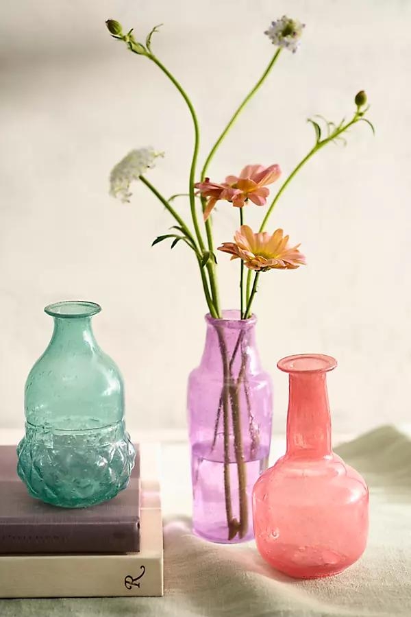 Pastel Recycled Glass Bud Vases, Set of 3 - Image 0
