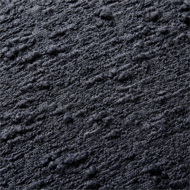Black Boucle Throw Pillow with Feather-Down Insert 23"x23" - Image 1