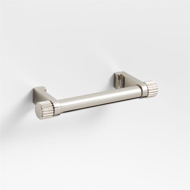 Modern 3" Fluted Polished Chrome Cabinet Drawer Bar Pull - Image 0