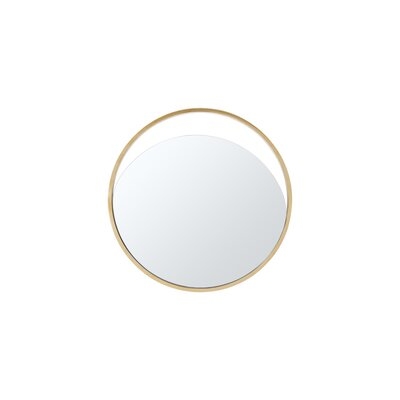23" X 1.5" X Black Polished Gold Glass Small Round Mirror - Image 0