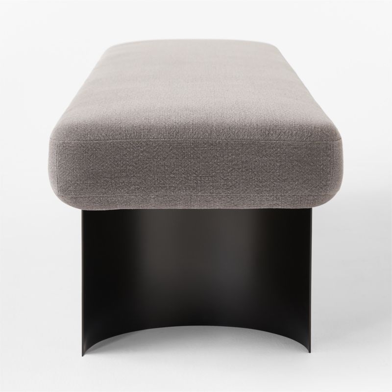 Argyle 63" Grey Linen Upholstered Bench - Image 2