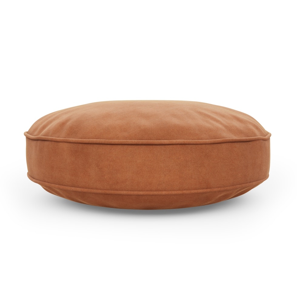 Bonnie Velvet Round Pillow - Plush Pacific Rust - Image 1