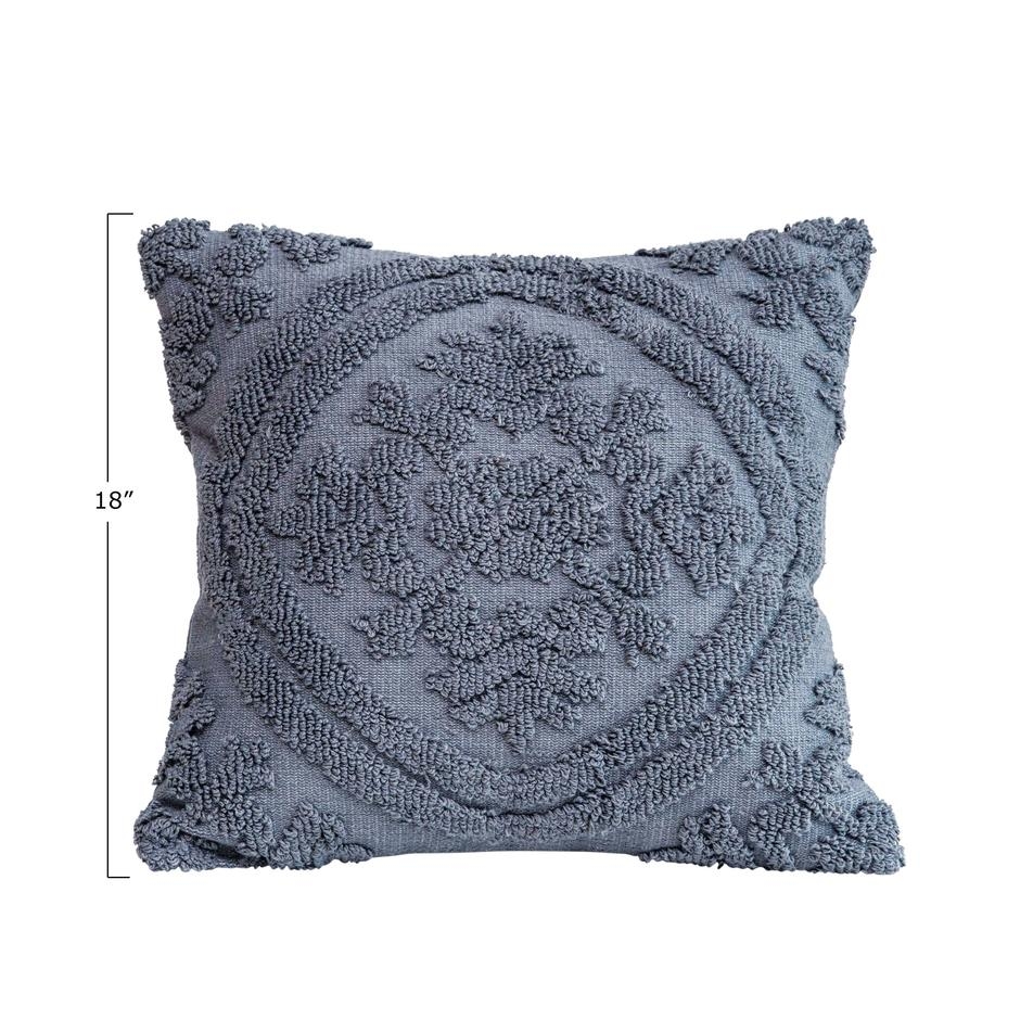 Square Cotton Chenille Pillow, 18" x 18" - Image 1
